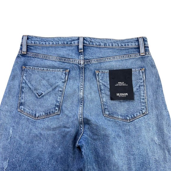 Hudson Womens Holly Crop Boot Cut Jeans Blue Stretch High Rise Pockets 29 New - Picture 5 of 12